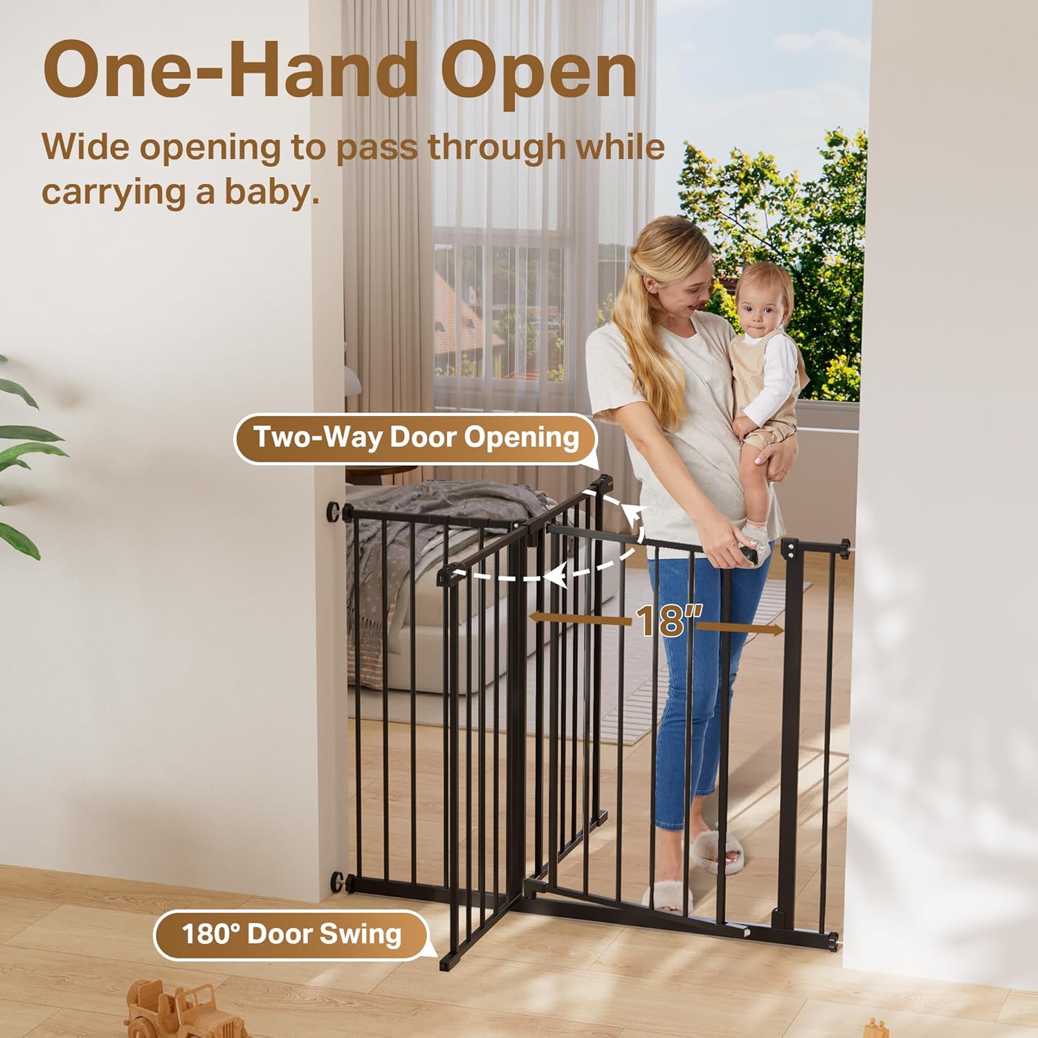 InnoTruth | Baby Gate | 28.9-42.1" | 30" Tall | Black - aborderproducts