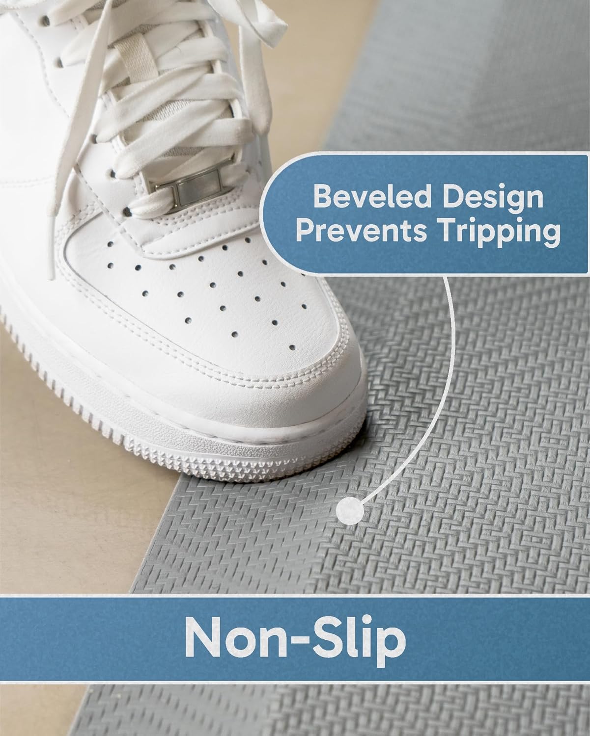 Ophanie | Anti Fatigue Cushioned Mat | 48"L x 20"W x 0.9"Th | Grey - aborderproducts