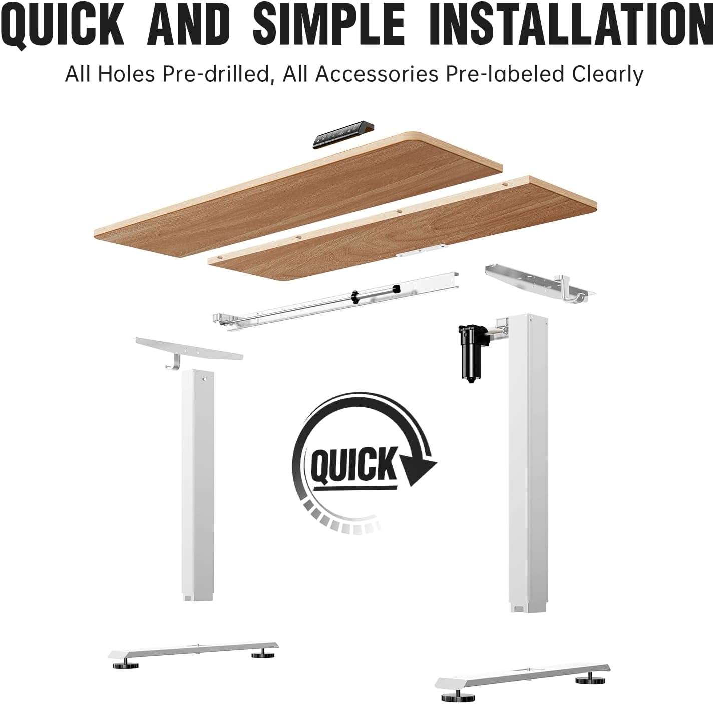 Veken | Electric Standing Desk | 47.2 Inch | Nature - aborderproducts