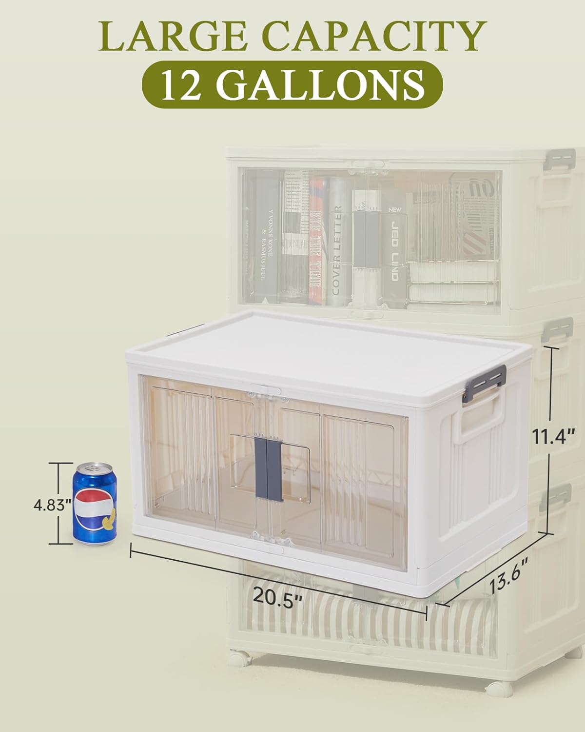 OlarHike | Storage Bins | 48QT | 3 Pack | Warm Gray - aborderproducts