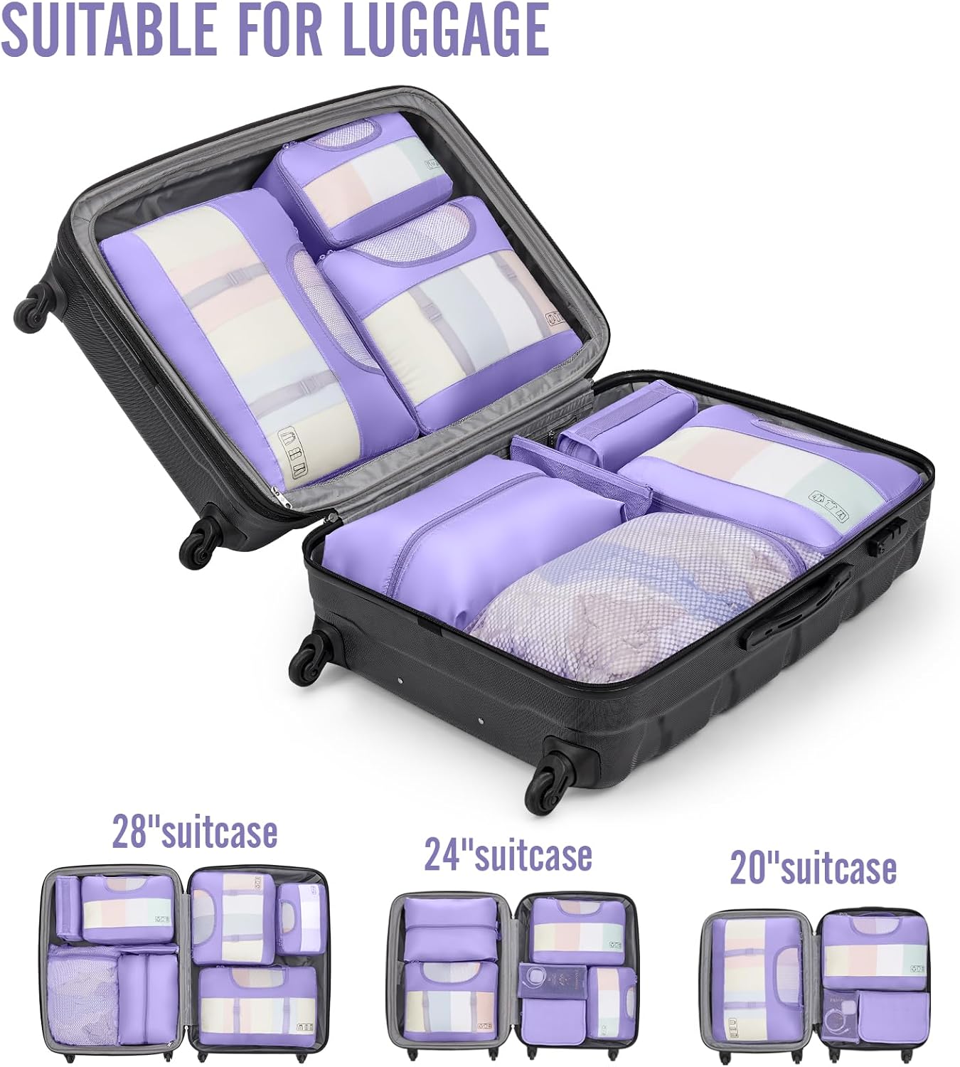 Veken | 10 Set | Packing Cube | Early Purple - aborderproducts