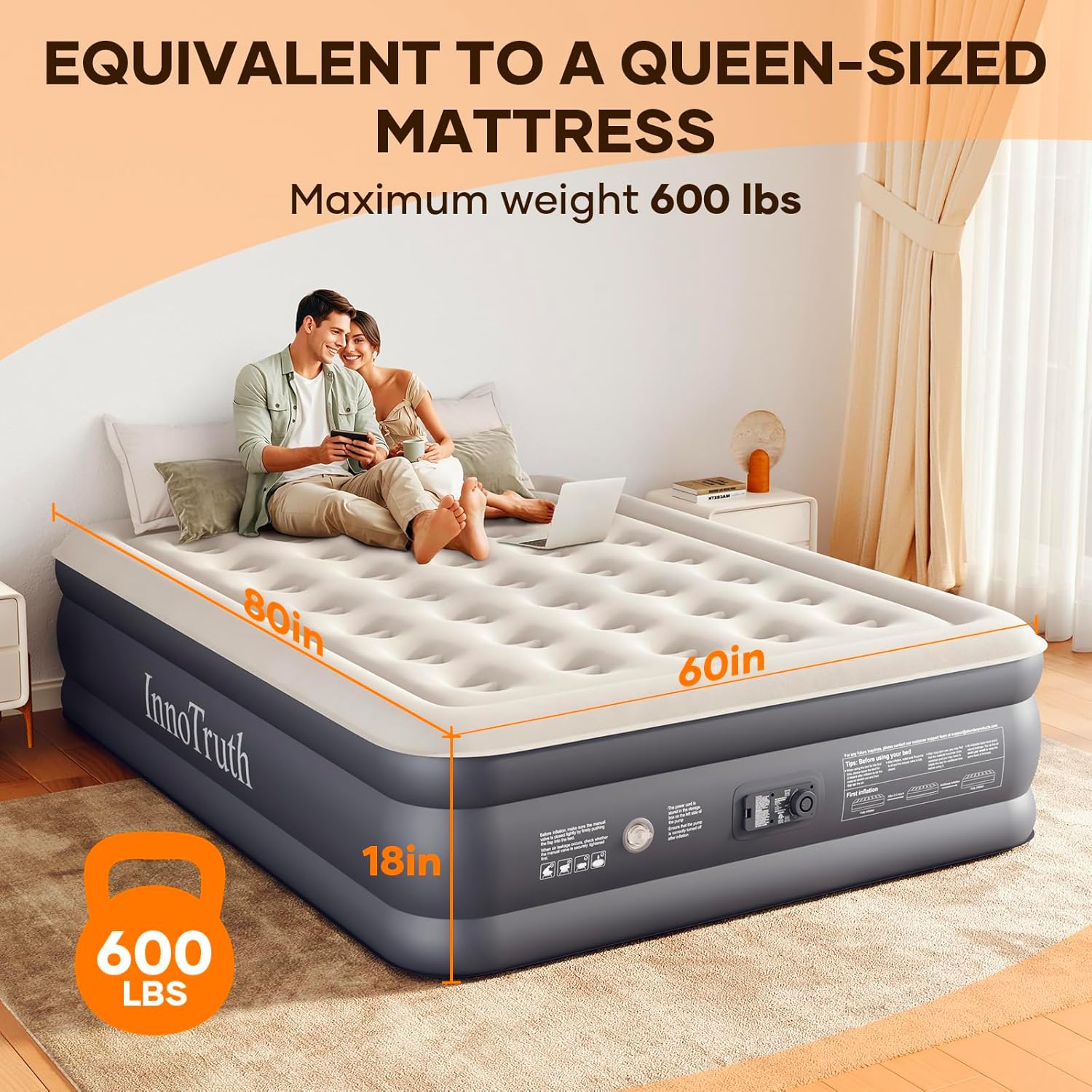 InnoTruth | Air Mattress | Queen | 18" - aborderproducts