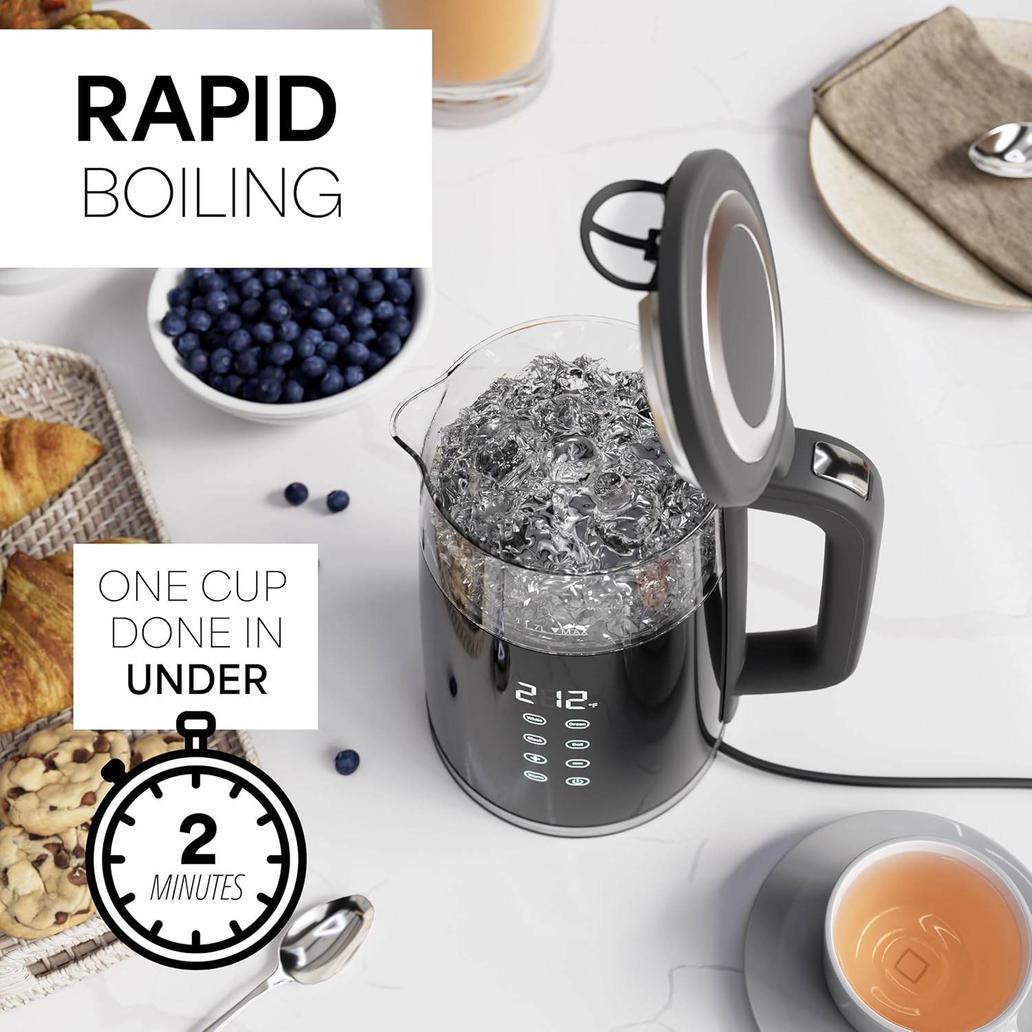 Veken | Electric Kettle | 1.7 L | Black - aborderproducts