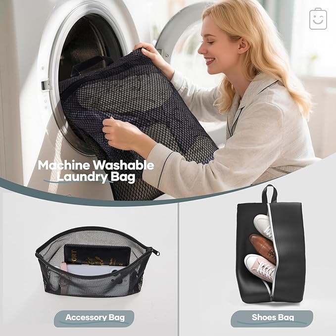 Veken 9-Piece Set Compression Organizer (Black) - aborderproducts