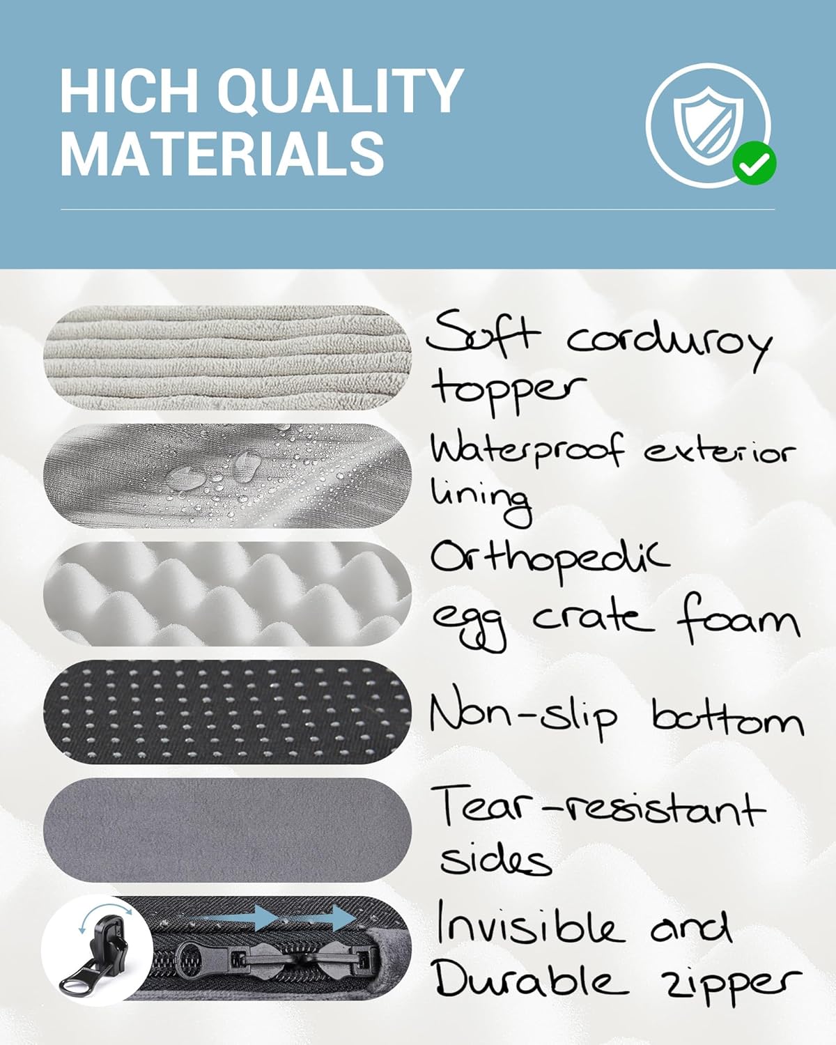 OhGeni | Dog Bed | 47 Inch | Gray - aborderproducts