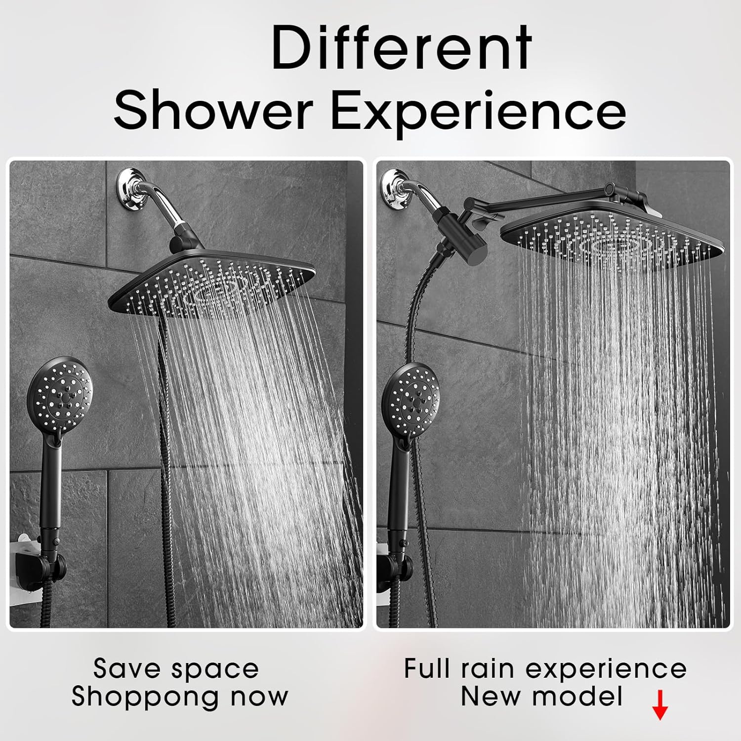 Veken | Shower Head Combo | 12 Inch | Matte Black - aborderproducts