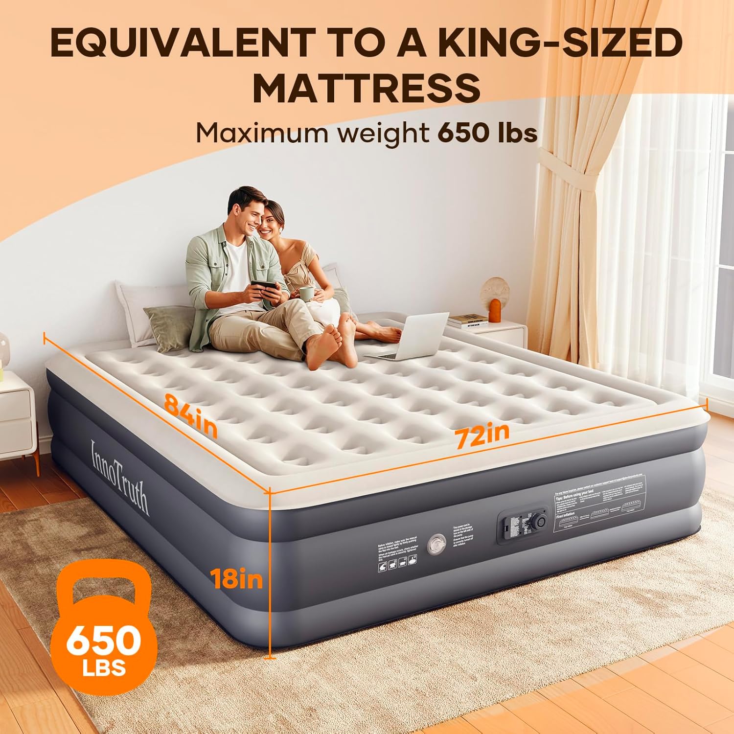 InnoTruth | Air Mattress | Cal King | 18" - aborderproducts