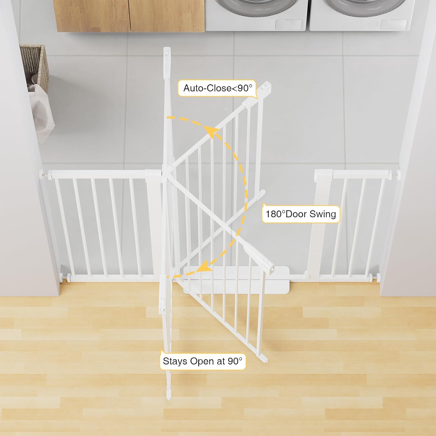 CUMBOR | SAFETY GATE | 29.7-54.2"W x 36"H | WHITE - aborderproducts