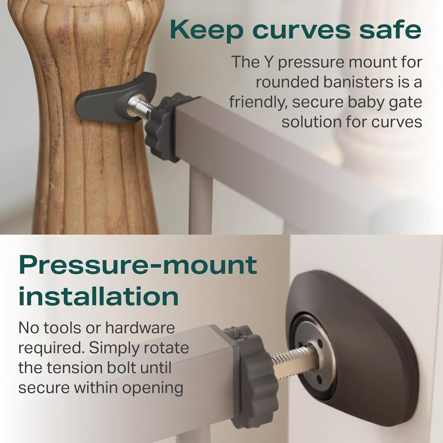 Cumbor | Safety Gate |  29.7-40.6"W x 30.5"H | Brown - aborderproducts