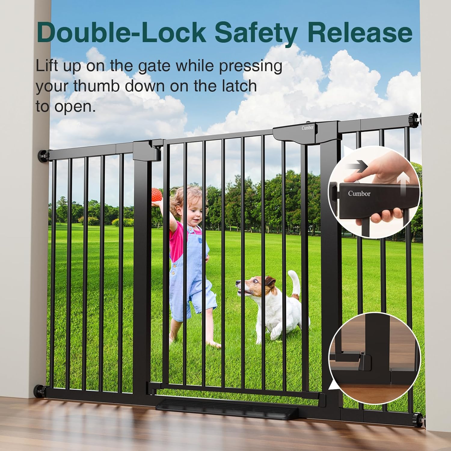 CUMBOR | SAFETY GATE | 29.7-54.2 x 30.5" | BLACK - aborderproducts