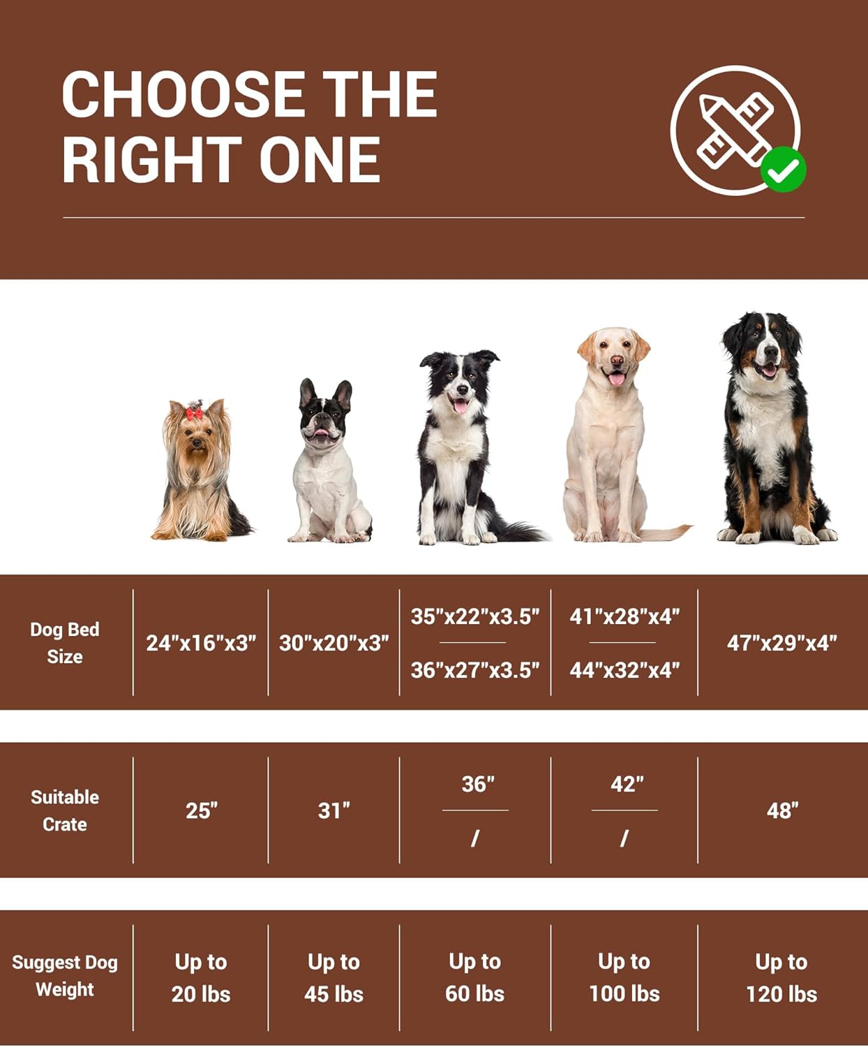 OhGeni | Dog Bed | 41 Inch | Brown - aborderproducts