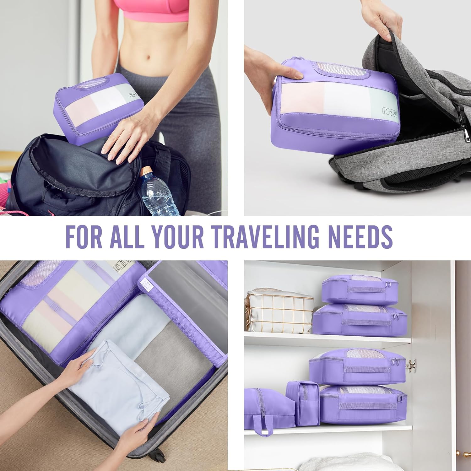 Veken | 10 Set | Packing Cube | Early Purple - aborderproducts