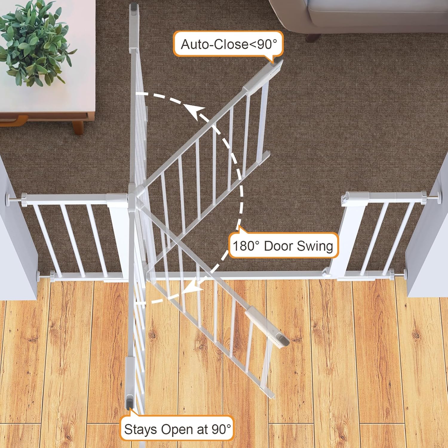 CUMBOR | SAFETY GATE | 29.7-46"W x 36"H | White - aborderproducts