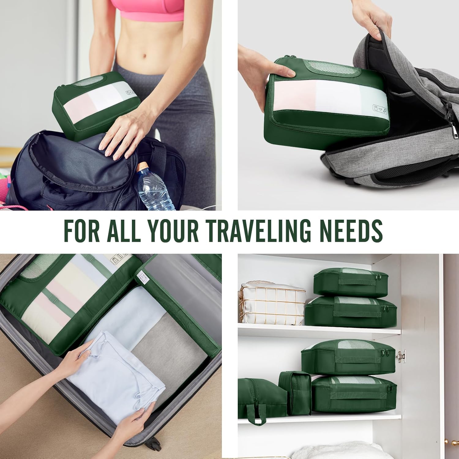 Veken | 10 Set | Packing Cube | Jungle Green - aborderproducts