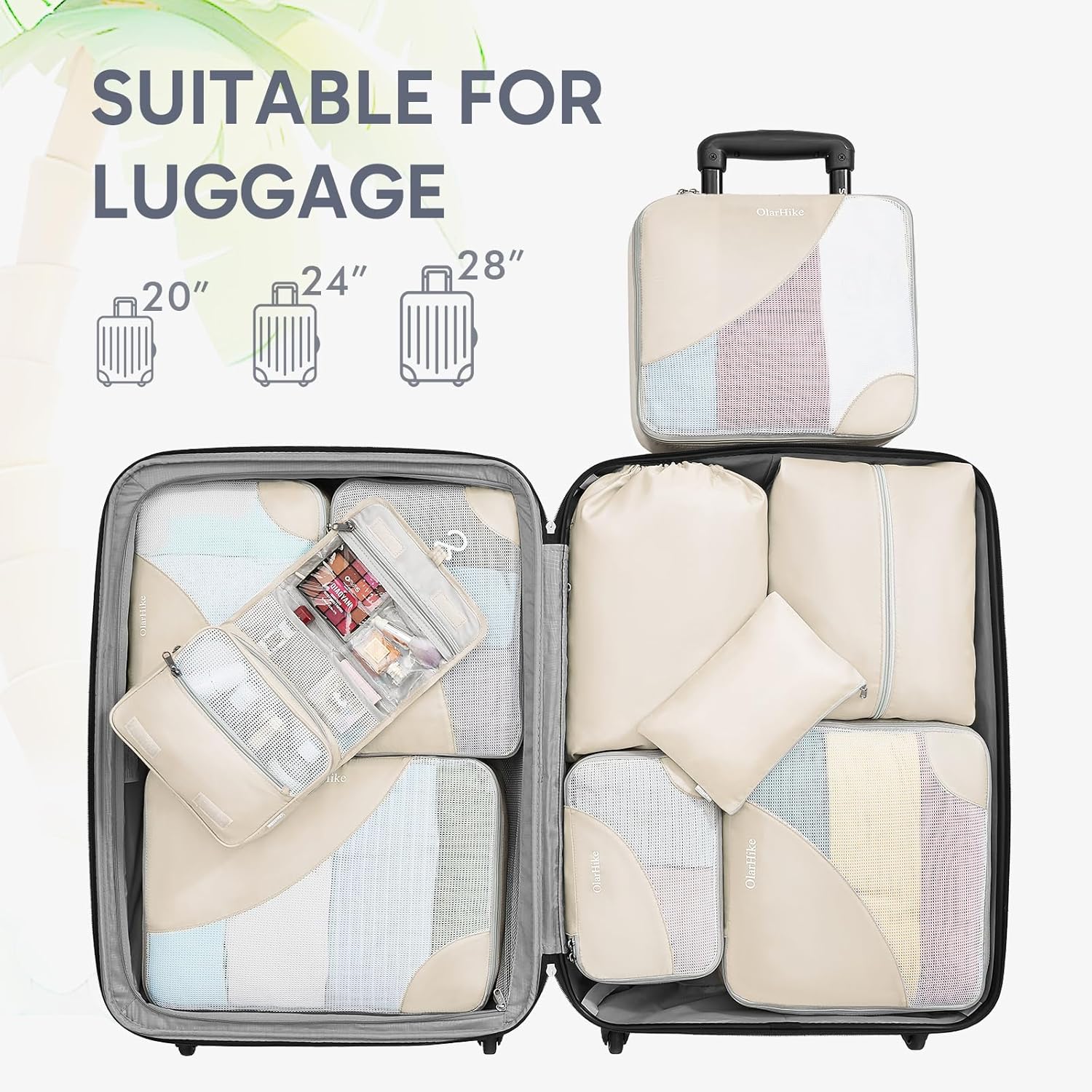 OlarHike | Packing Cubes | 10 Set | Cream - aborderproducts