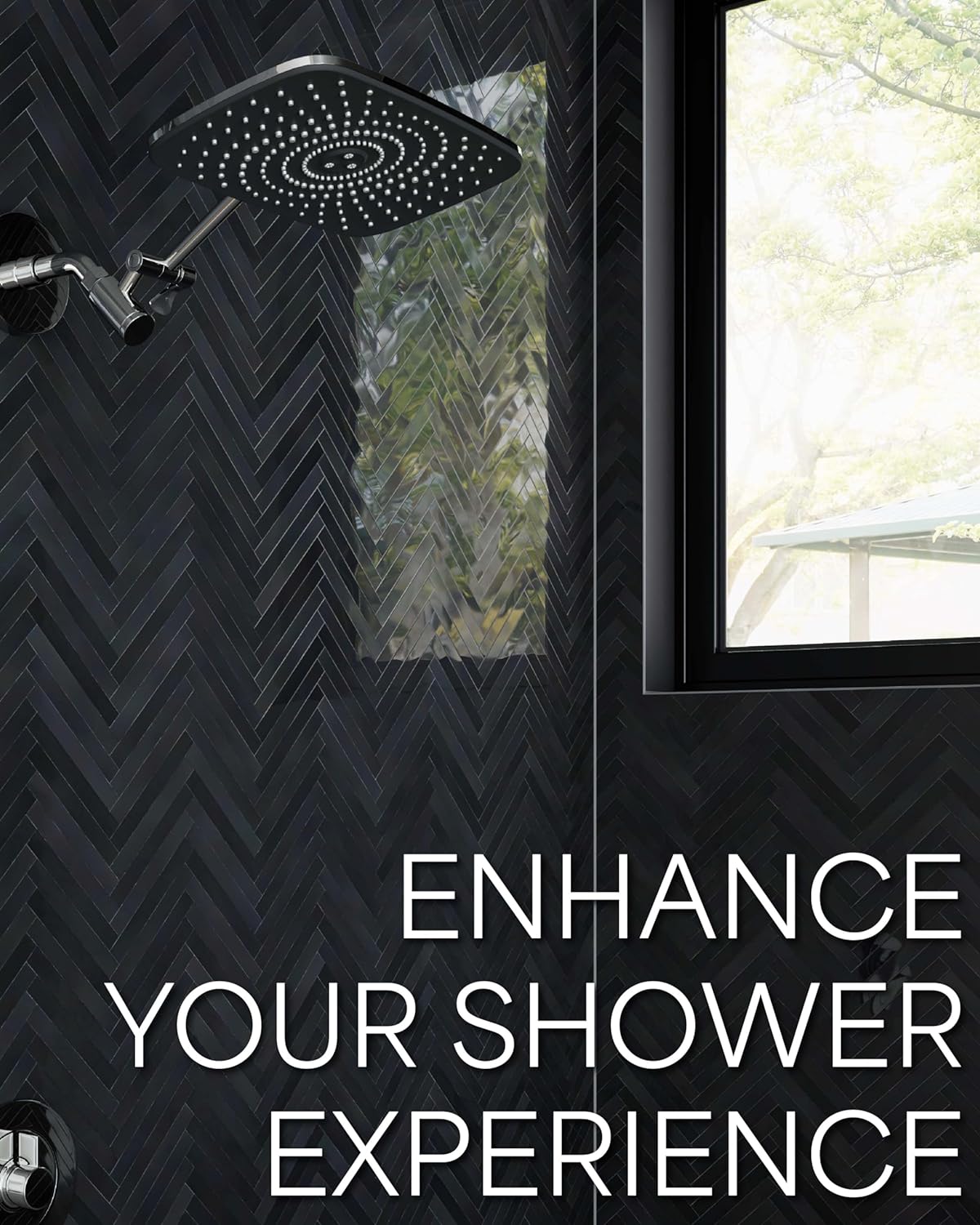 Veken Rain Shower Head,12 Inch Large Rainfall Showerhead-Chrome - aborderproducts