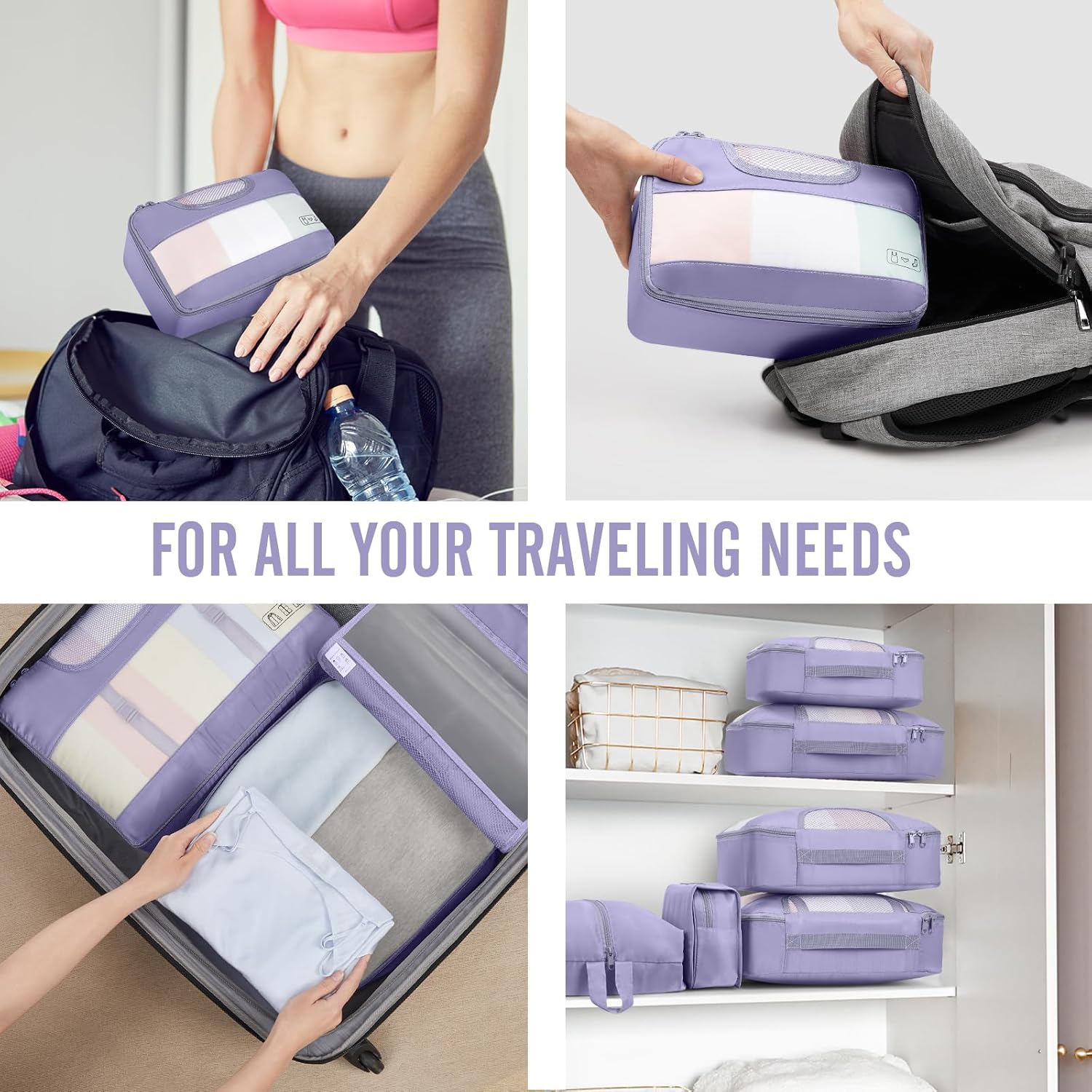 Veken | 10 Set | Packing Cube | Early Purple Gray - aborderproducts