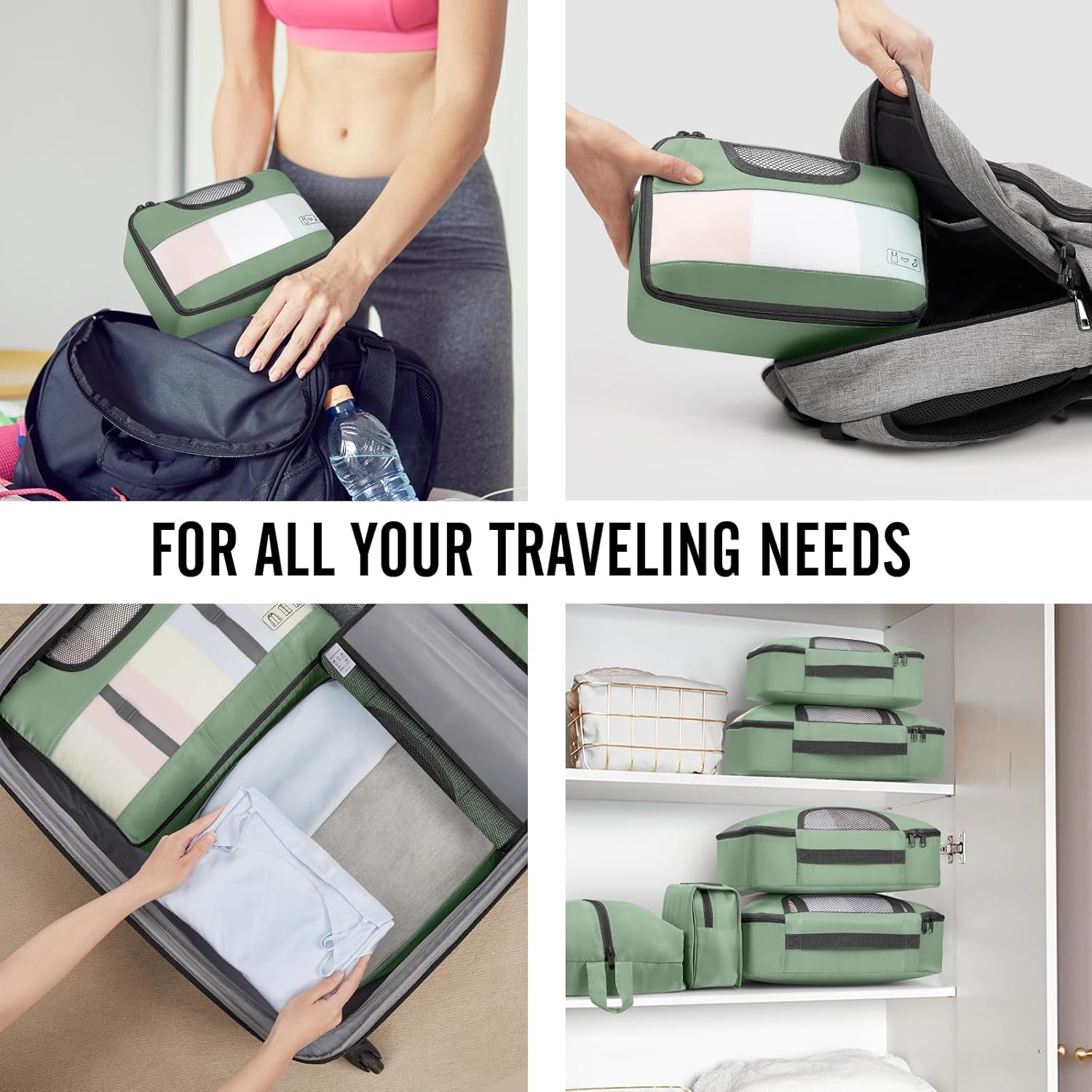 Veken | 10 Set | Packing Cube | Jade Matcha - aborderproducts