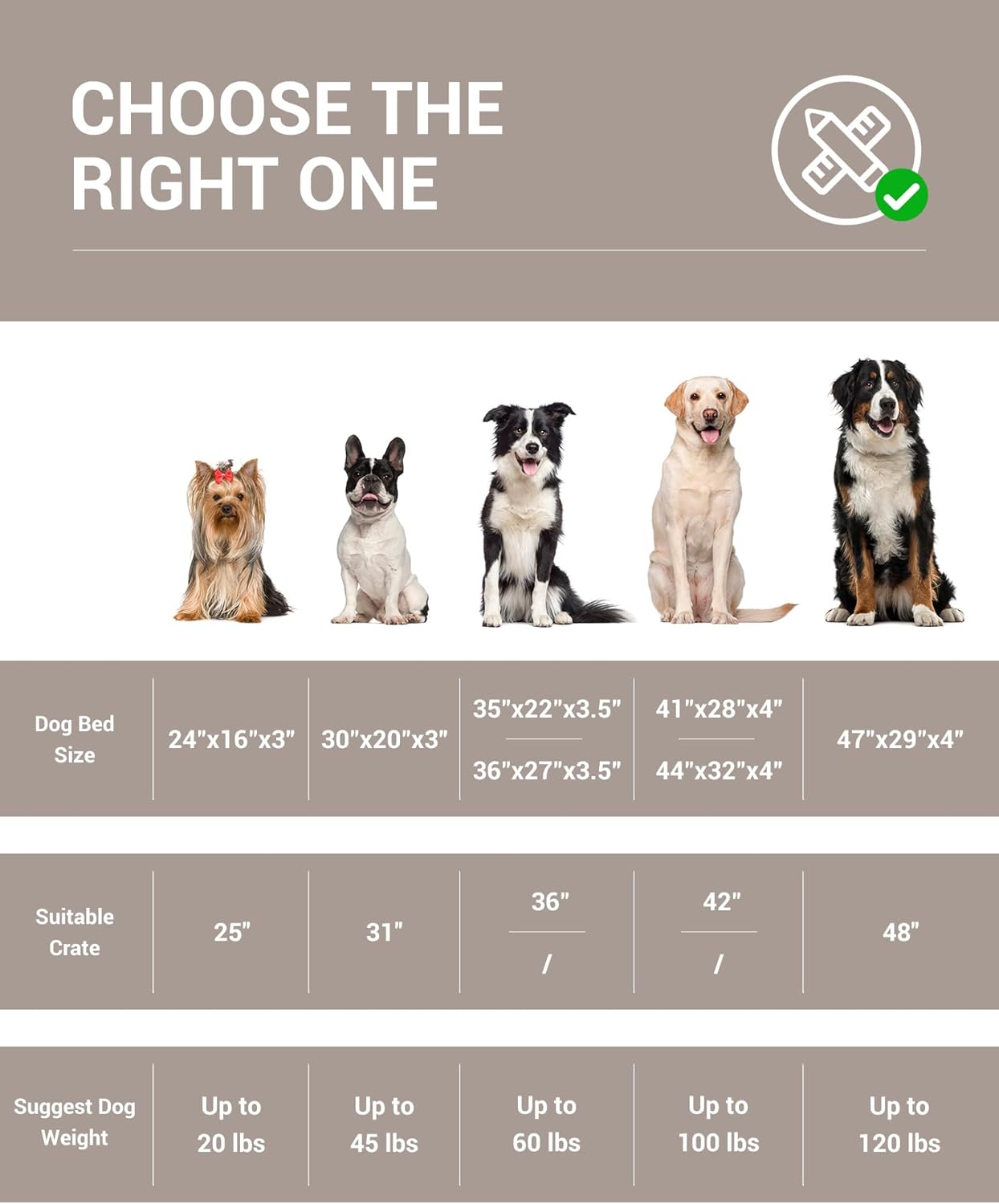 OhGeni | Dog Bed | 35 Inch | Khaki - aborderproducts