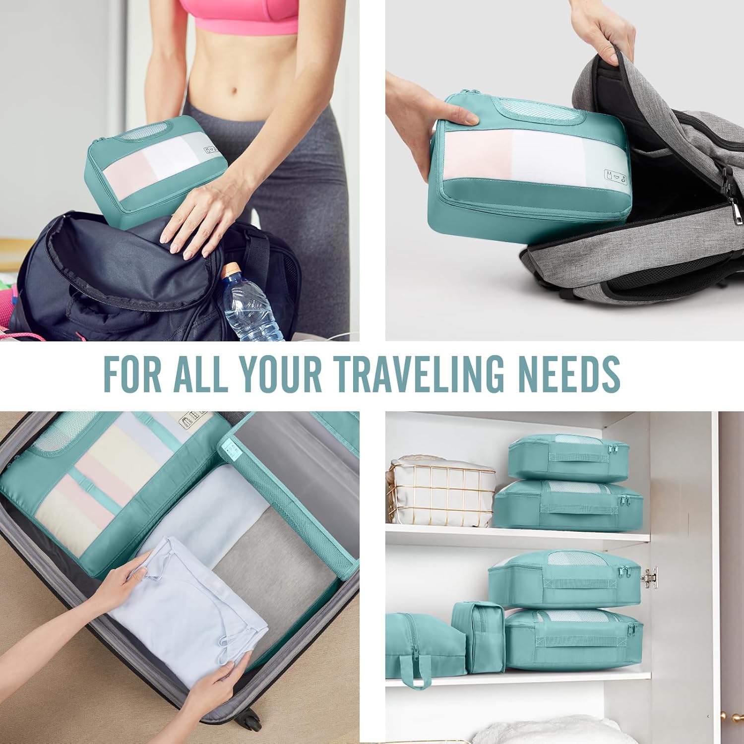 Veken | 10 Set | Packing Cube | Navy Gray - aborderproducts