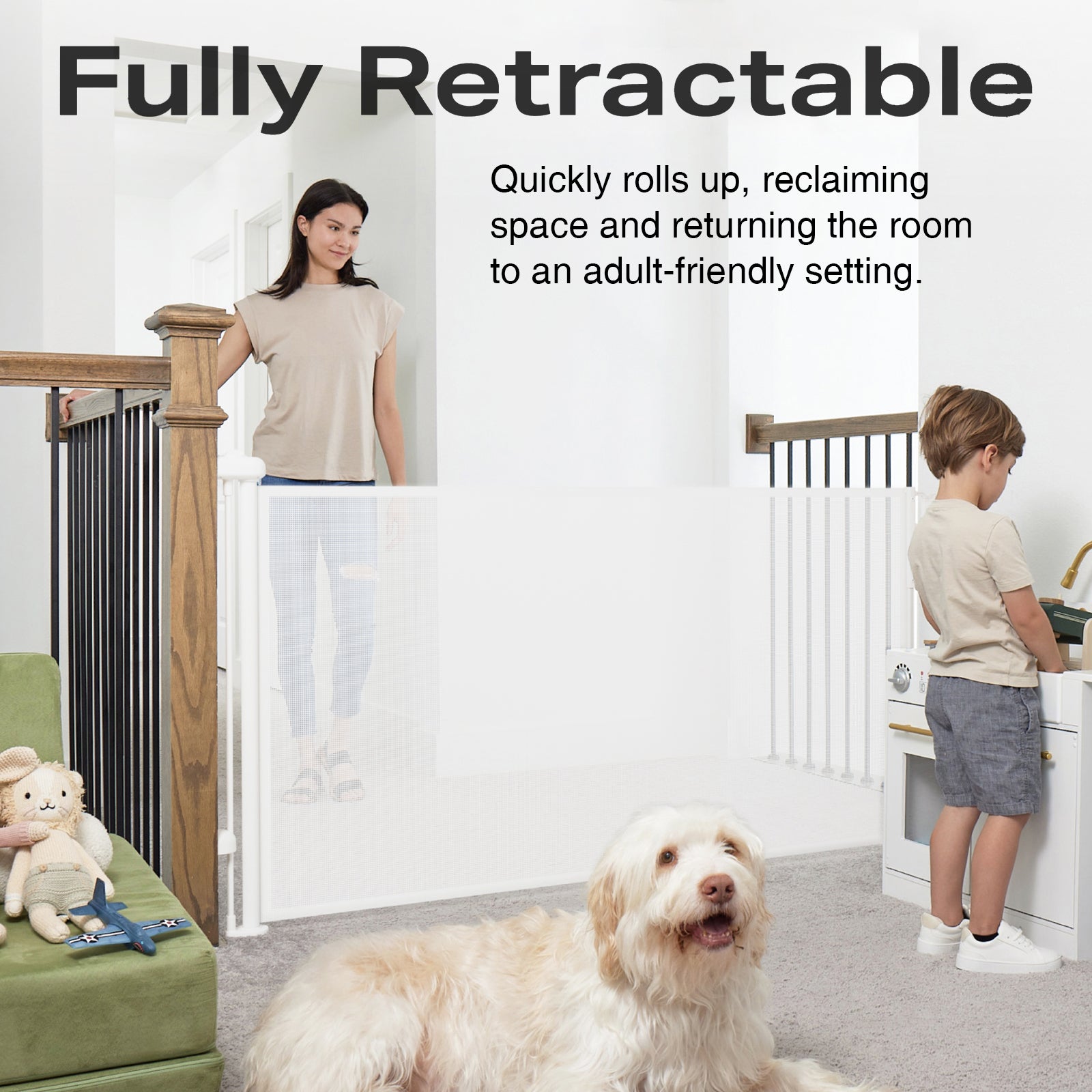 Cumbor | Baby Gates | 55" Wide | White - aborderproducts
