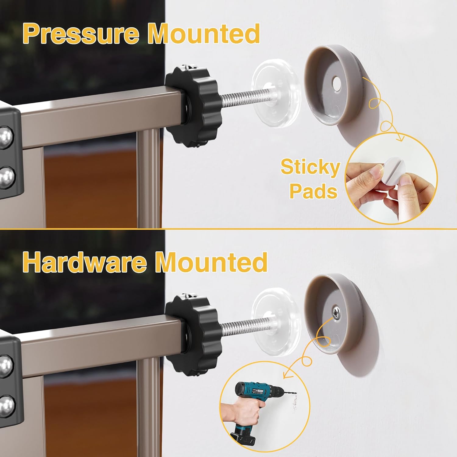 InnoTruth | Baby Gate | 28.9-49"W x 30"H | Brown - aborderproducts