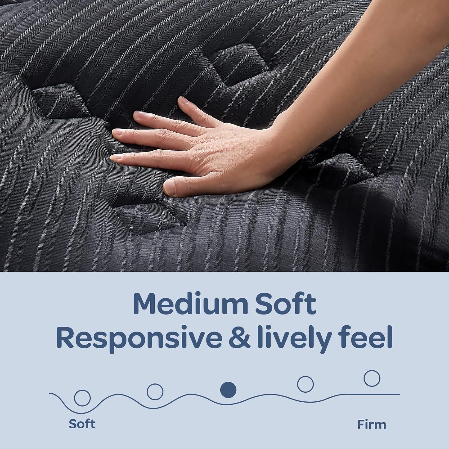 OhGeni | Hybrid Mattress | 14 Inch | Queen | Black