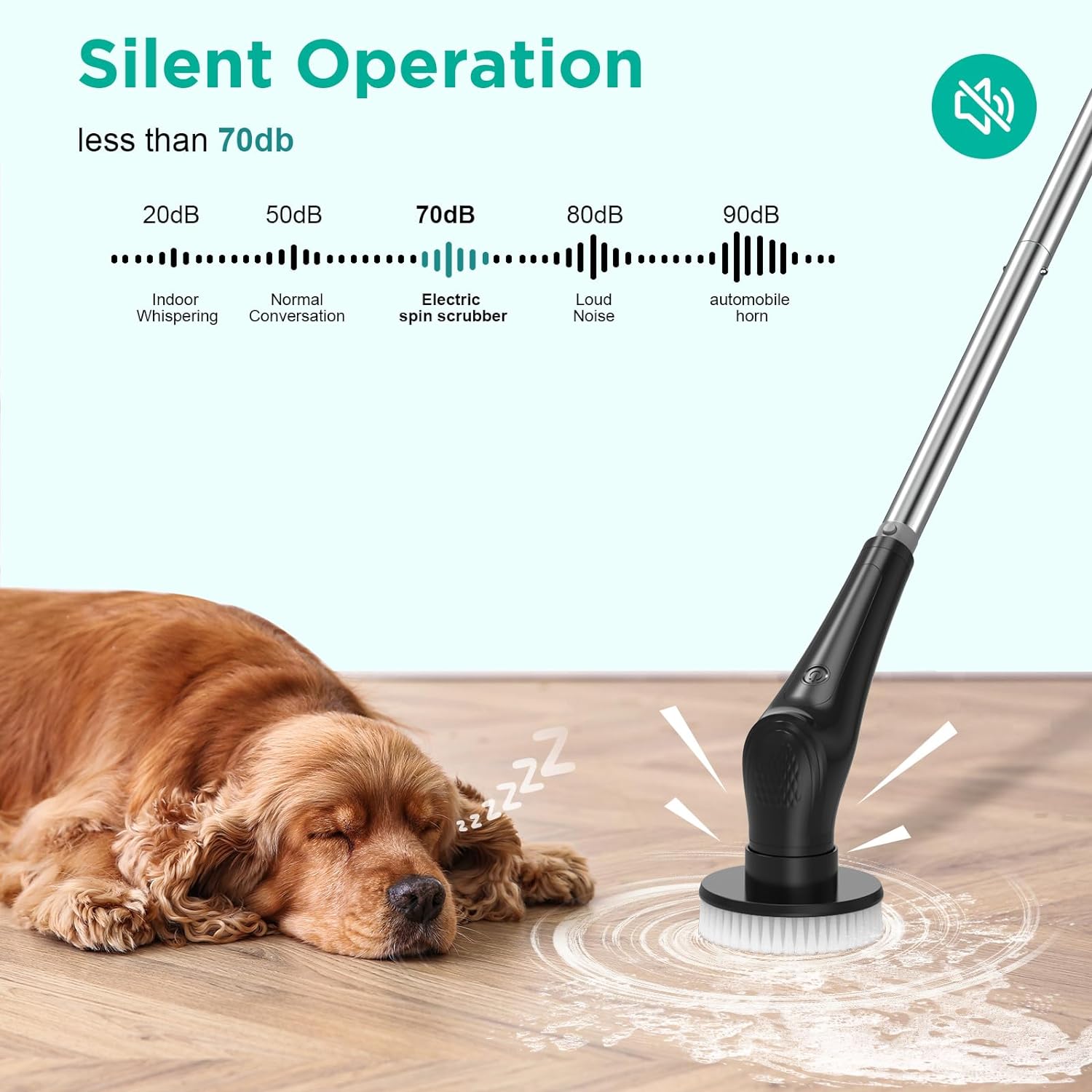 VEKEN ELECTRIC SPIN SCRUBBER, 9 REPLACEABLE BRUSH HEADS - aborderproducts