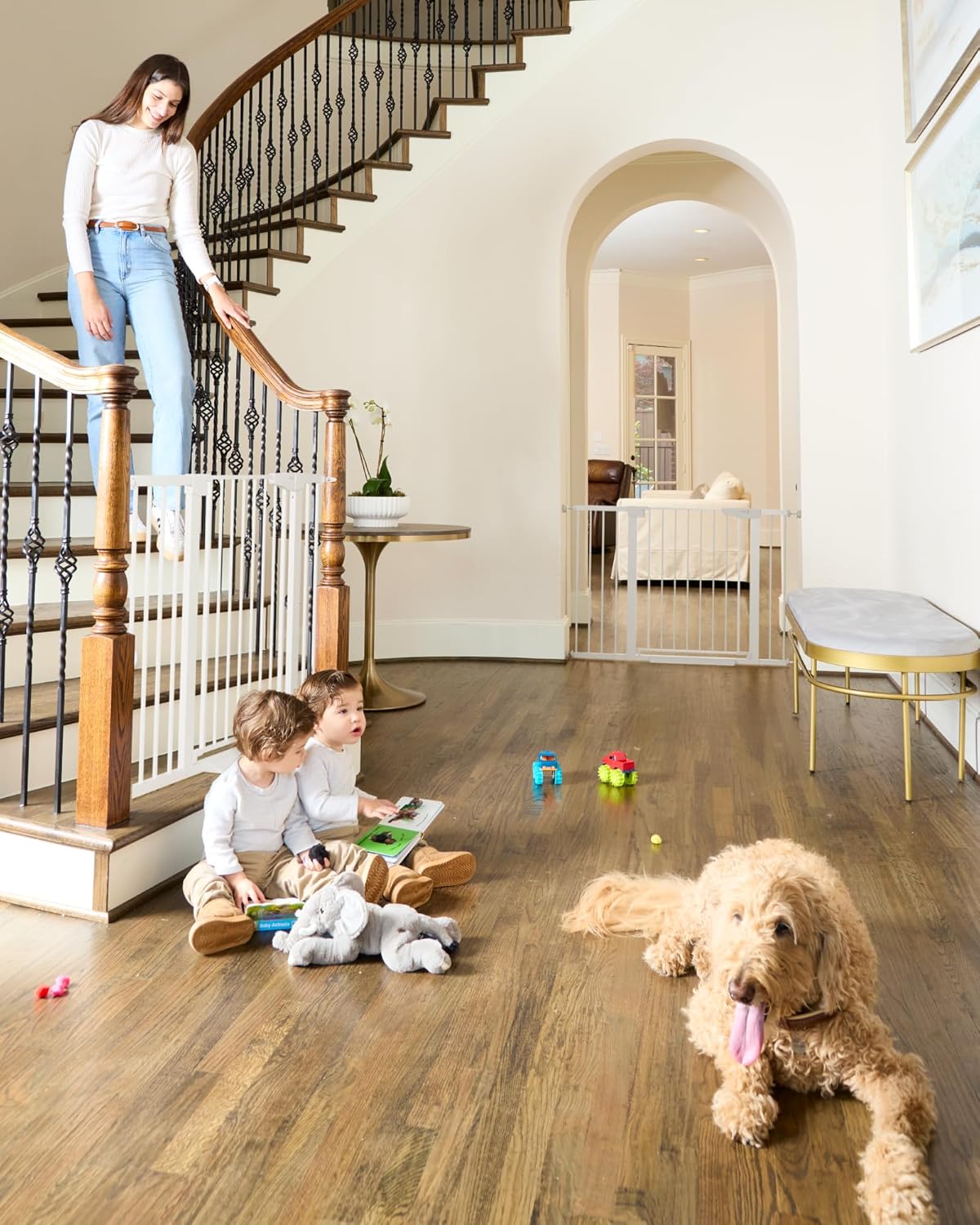 Cumbor | 2 Pack | 29.7"-51.5" x 30.5" | Baby Gate Extra Wide | White - aborderproducts