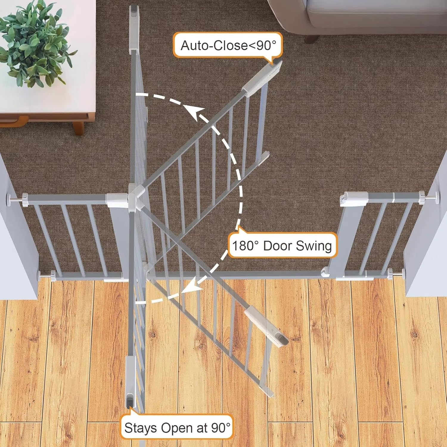 Cumbor | Safety Gate | 29.7-46"W x 30.5"H | Gray - aborderproducts