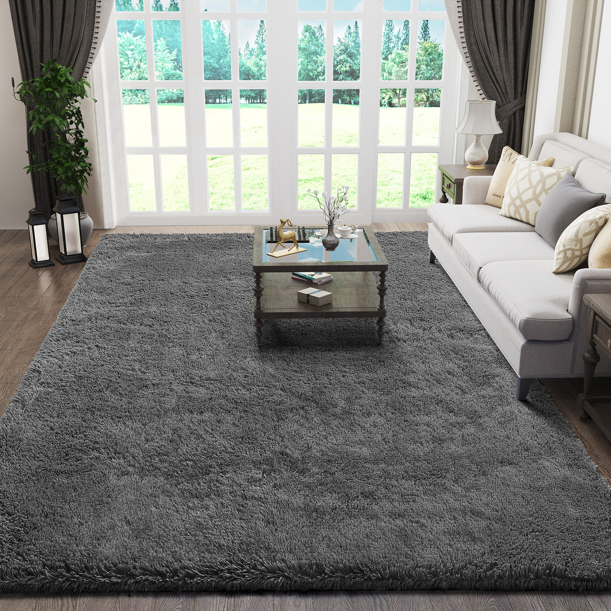 Area Rug | 5x7 Feet | Grey | Ophanie - aborderproducts