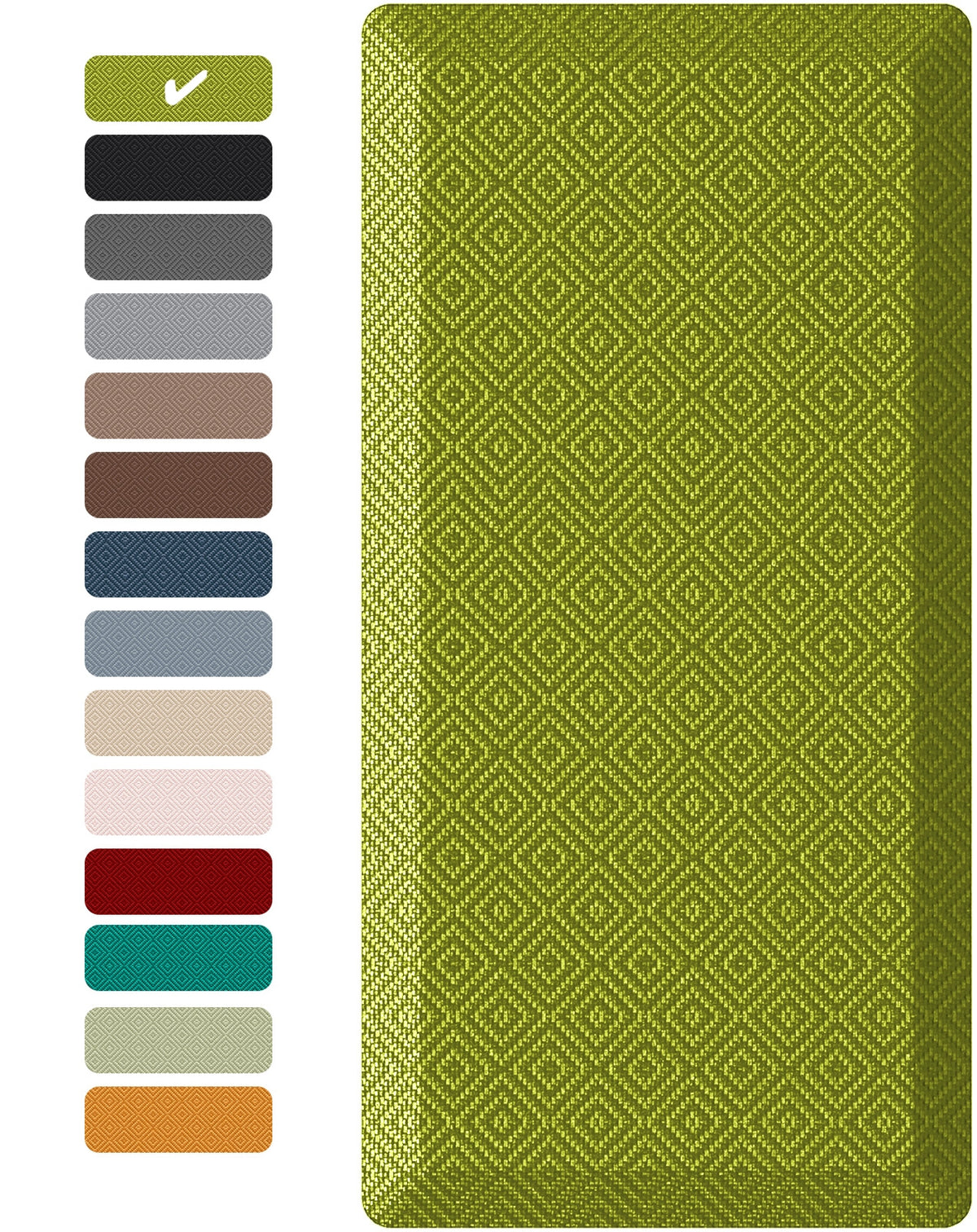 Ophanie Kitchen Mats for Floor, 3/4 Inch Thick Kitchen Rugs, 20''x48'' Anti Fatigue Standing Cushioned Mat, Waterproof,Comfort Ergonomic Mat for Office, Home, Sink, Green Non-Slip Bottom