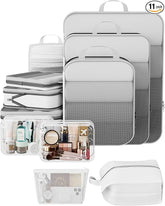 Veken 11 Set Compression Packing Cubes(White) - aborderproducts