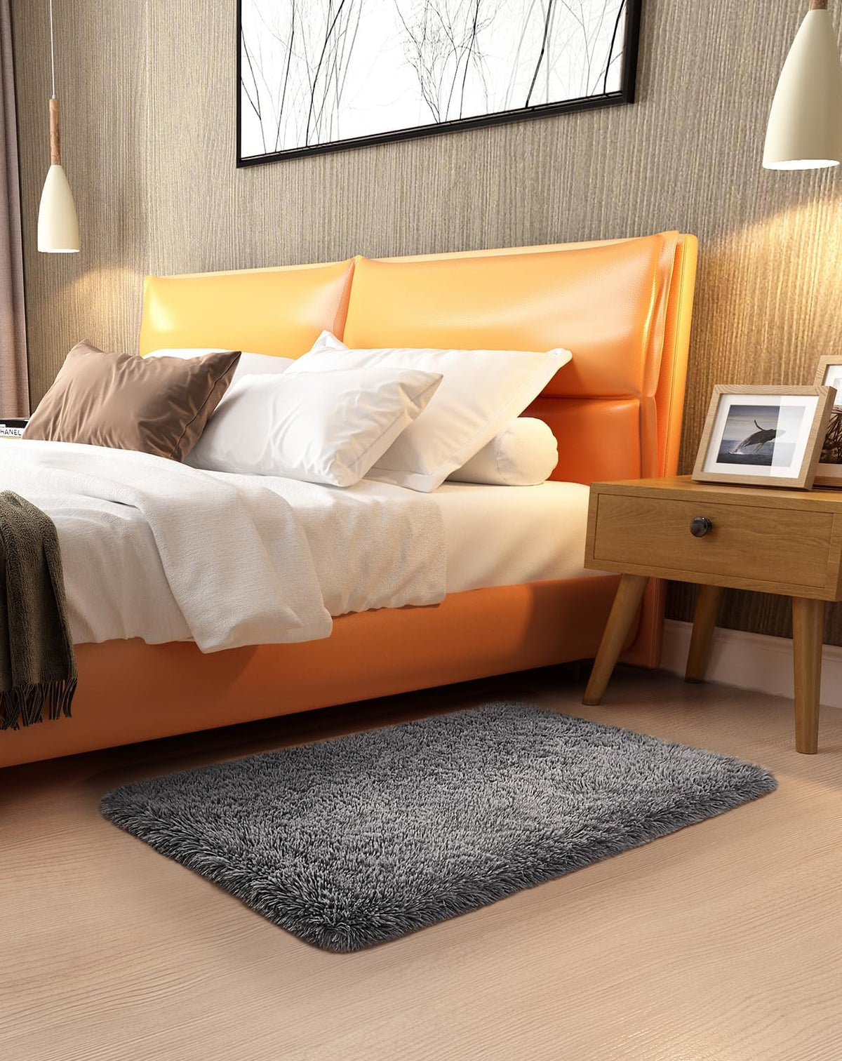 Ophanie Fluffy Shaggy Soft Area Rug | Grey 2x3 - aborderproducts