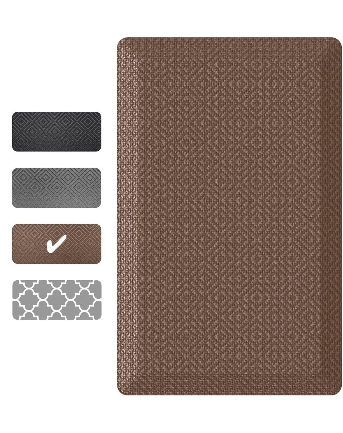 Ophanie | Anti Fatigue Cushioned Mat | 32"L x 20"W x 0.9"H | Brown - aborderproducts