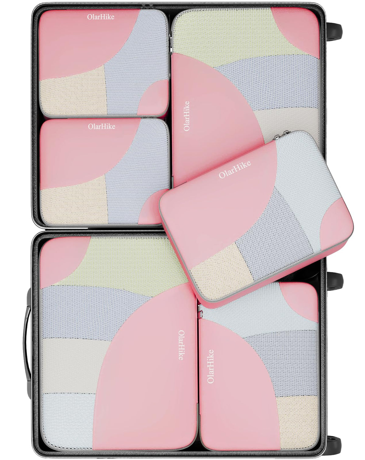 OlarHike Packing Cubes | Set Of 6 | Pink - aborderproducts