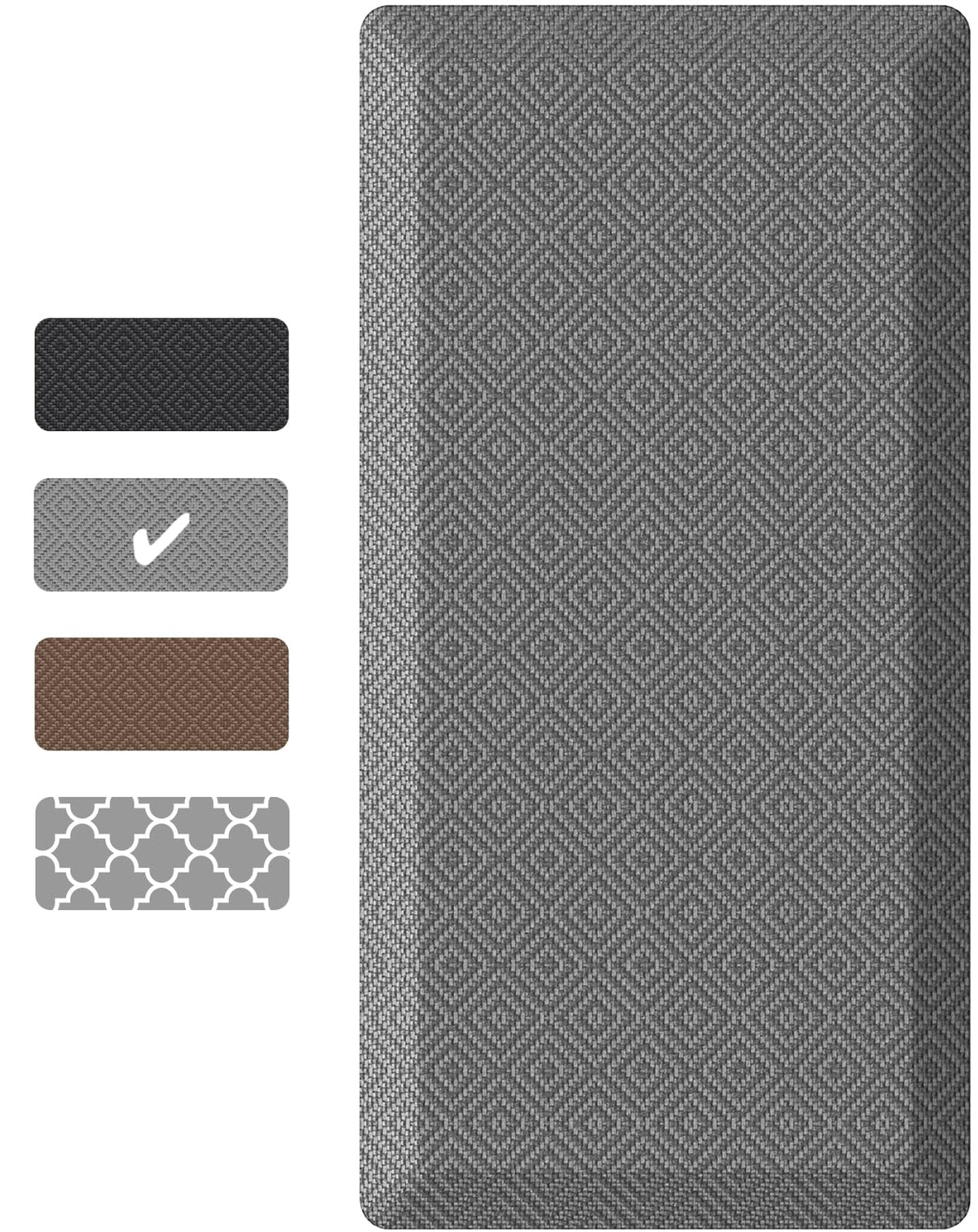 Ophanie | Anti Fatigue Cushioned Mat | 39"L x 20"W x 0.9"H | Grey - aborderproducts