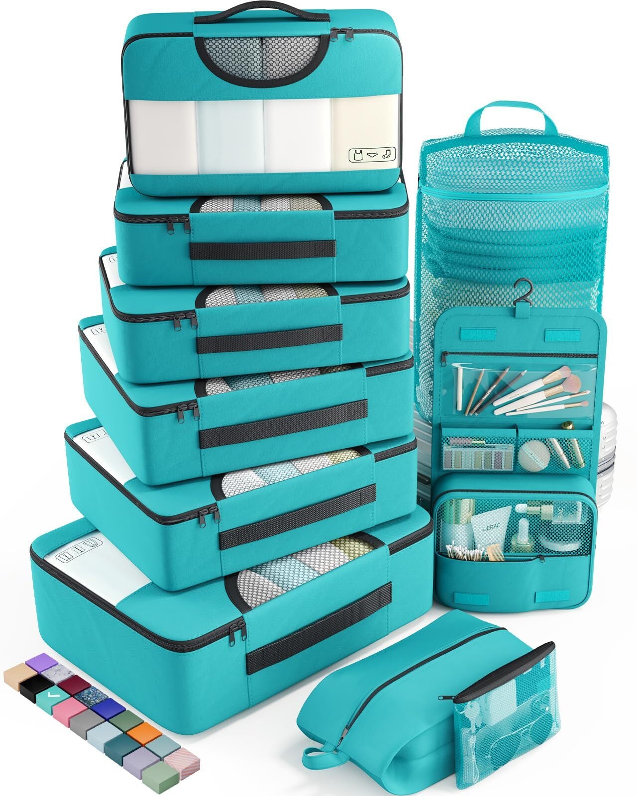 Veken 10 Set Packing Cube Teal - aborderproducts