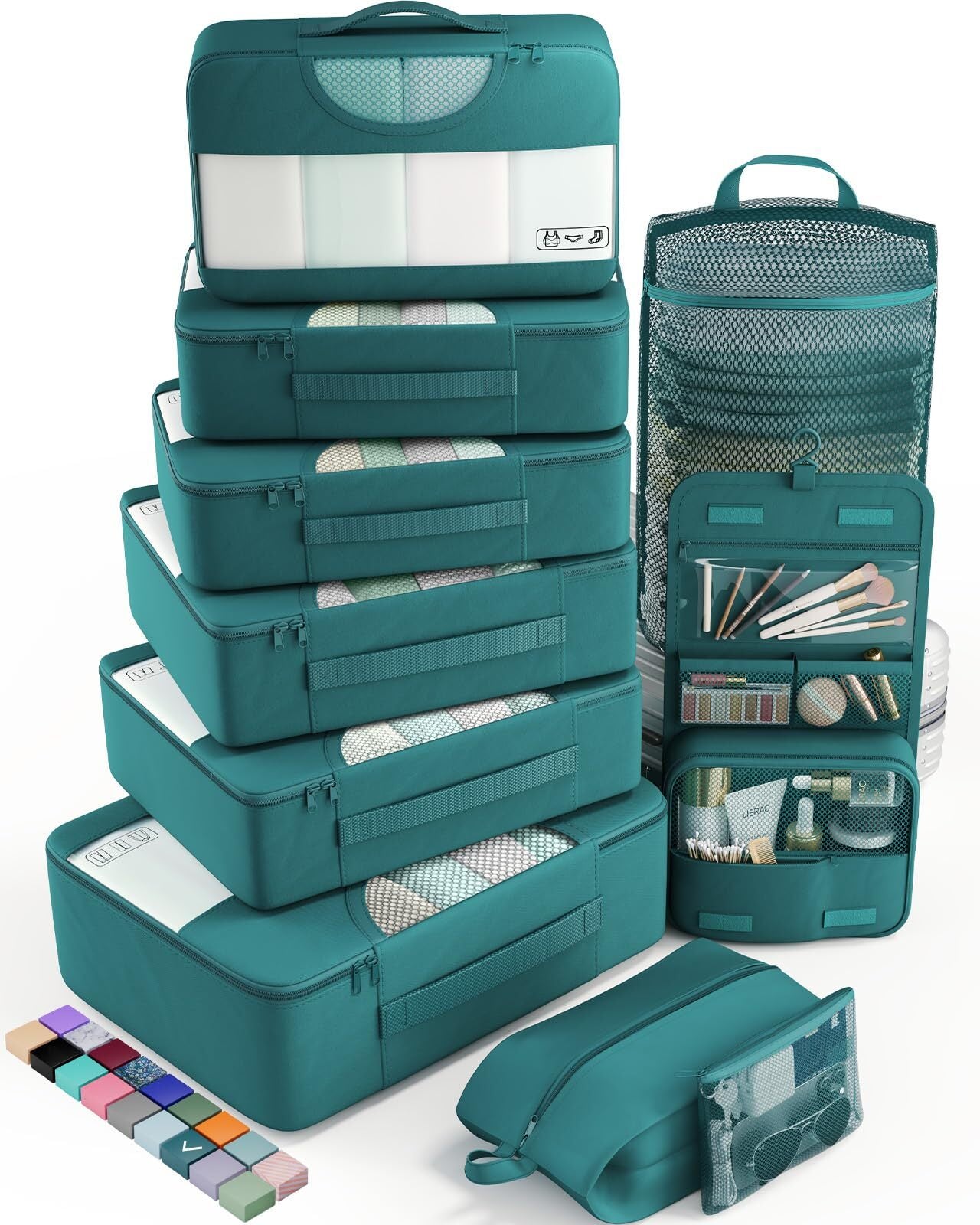 Veken 10 Set Packing Cube Indigo Teal - aborderproducts