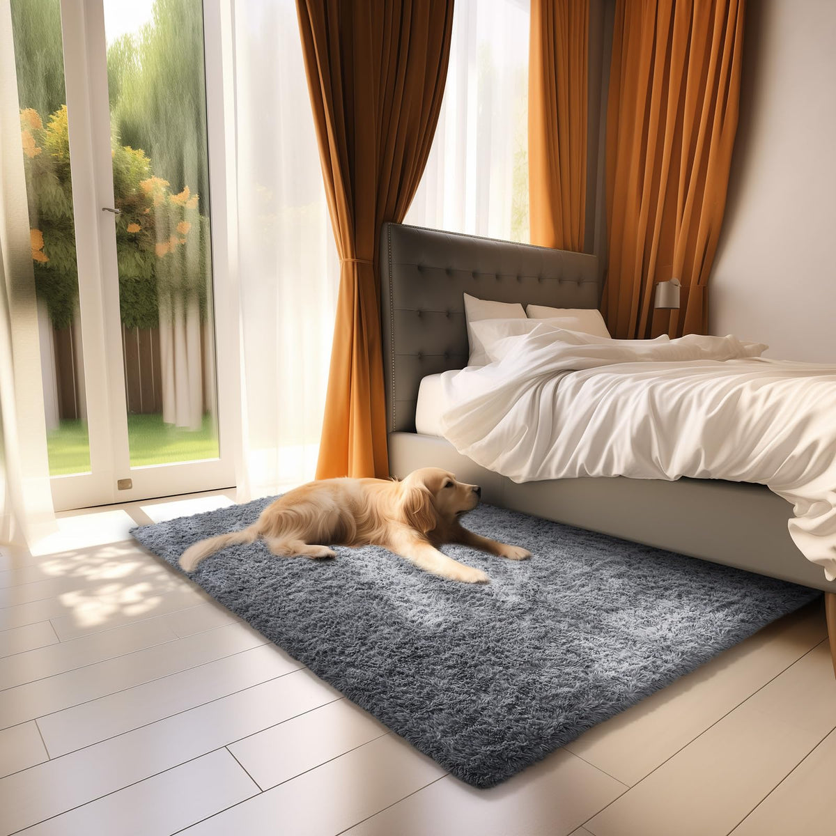 Ophanie Upgrade Fluffy Shaggy Soft Area Rug | Dark Grey 2x3 - aborderproducts