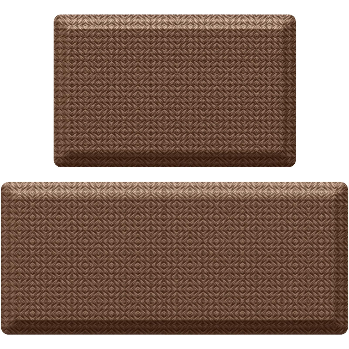 Ophanie | 2-Pack Anti Fatigue Cushioned Mats | 20"L x 32" + 20"W x 0.9"H | Brown - aborderproducts