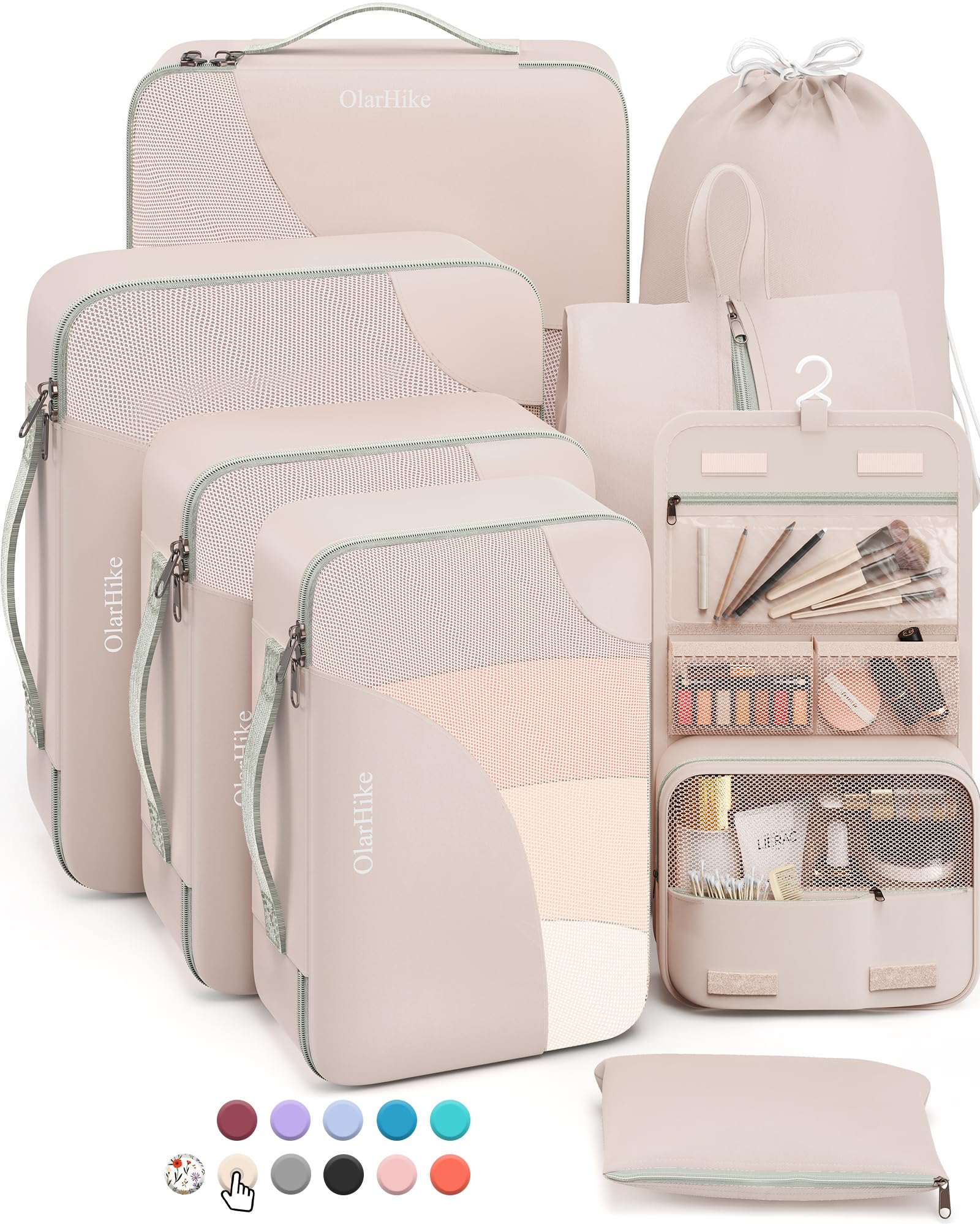 OlarHike Packing Cubes | Set Of 8 | Cream - aborderproducts