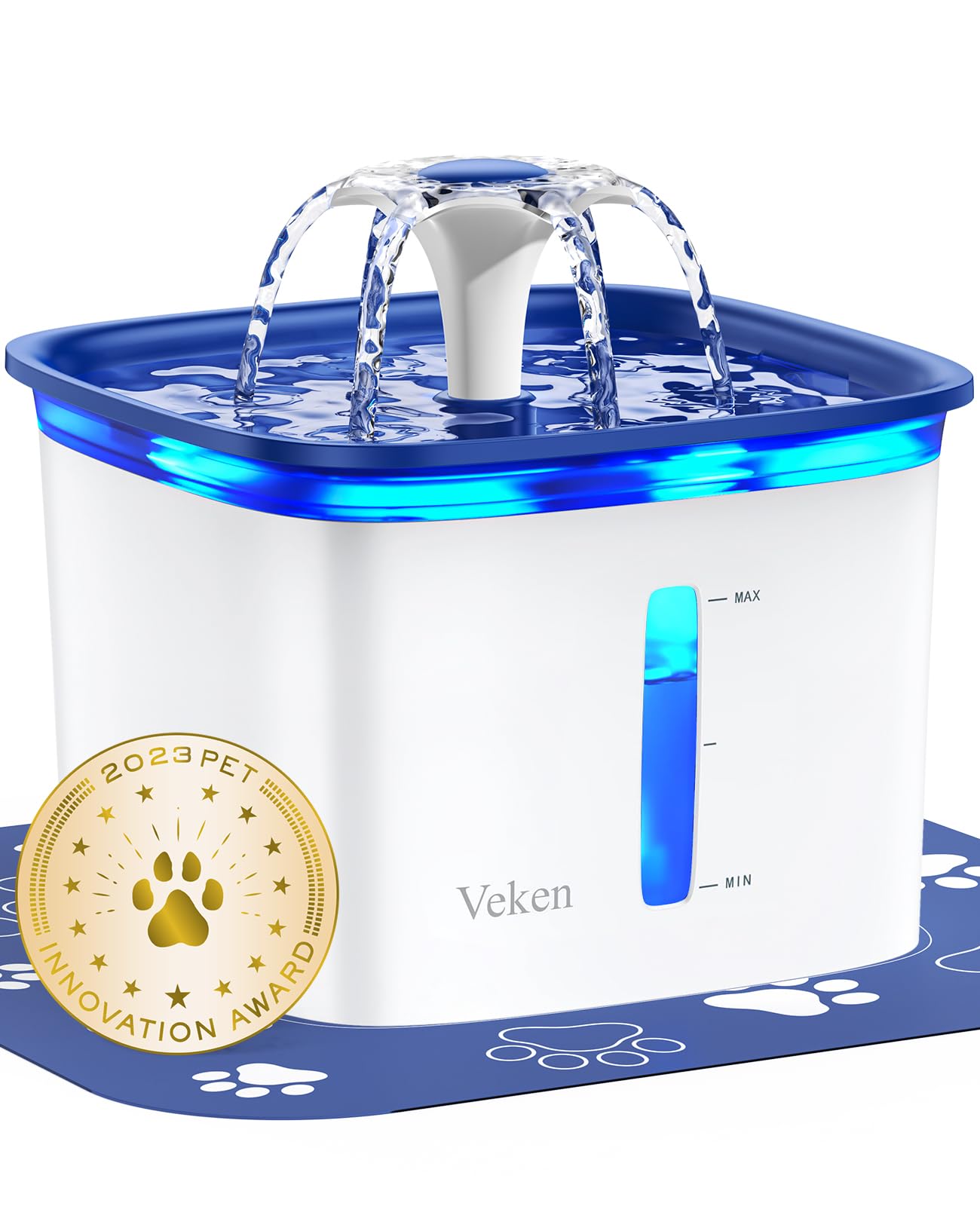 Veken 95oz/2.8L Cat Water Fountain | Blue - aborderproducts