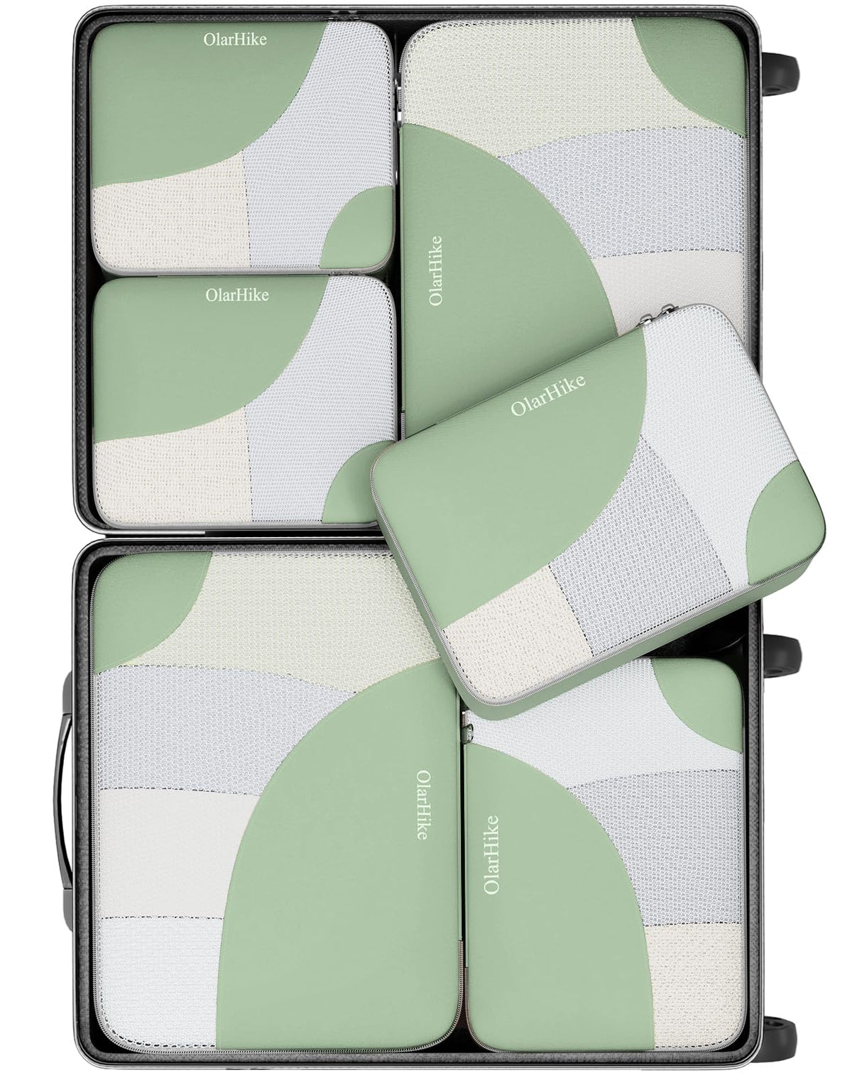 OlarHike Packing Cubes | Set Of 6 | Matcha Green - aborderproducts