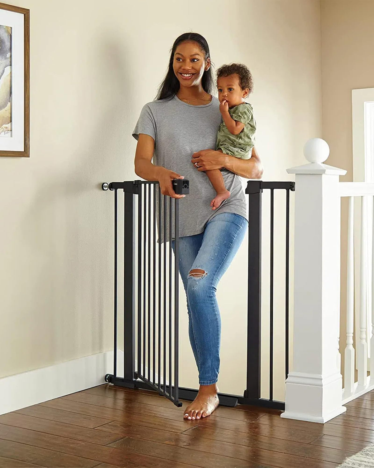 CUMBOR | SAFETY GATE | 29.7-40.6"W x 36"H | Black - aborderproducts