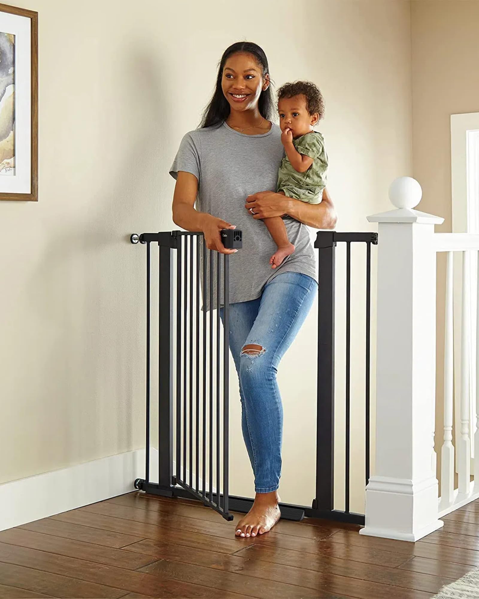 CUMBOR | SAFETY GATE | 29.7-40.6"W x 36"H | Black - aborderproducts