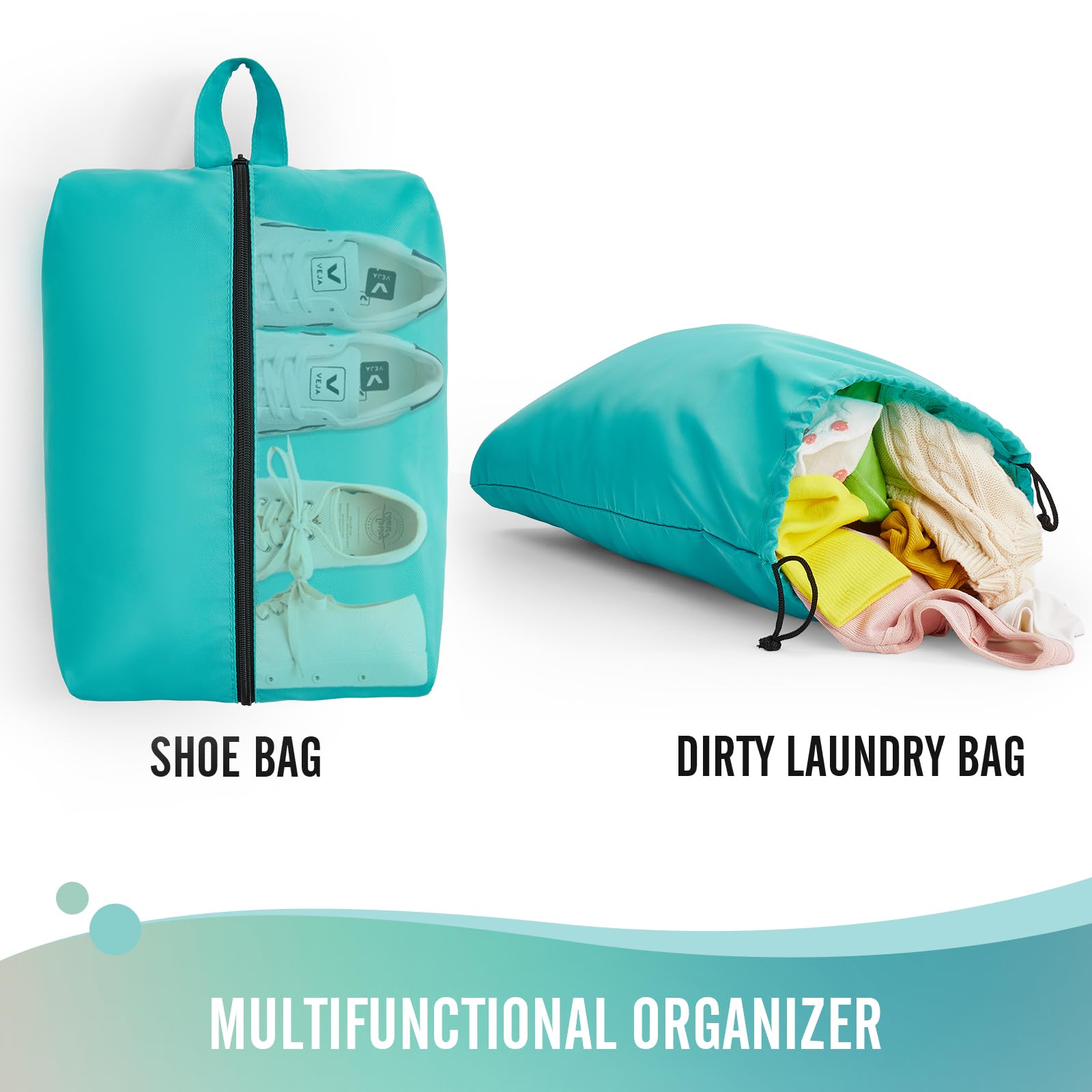 Veken Packing Cubes | 6 Set | Cyan - aborderproducts