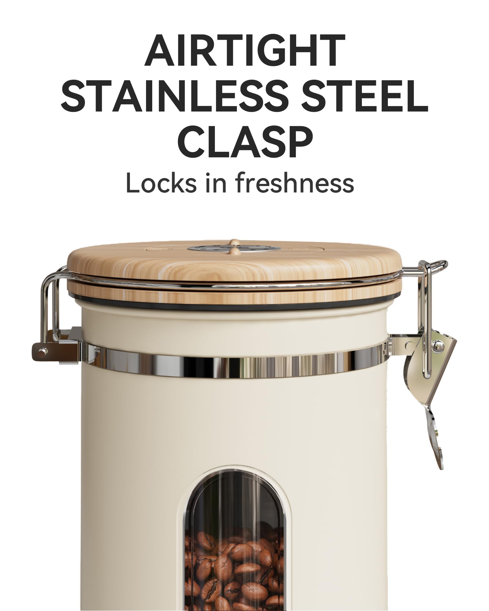 Veken Coffee Canister | 22oz | Cream - aborderproducts