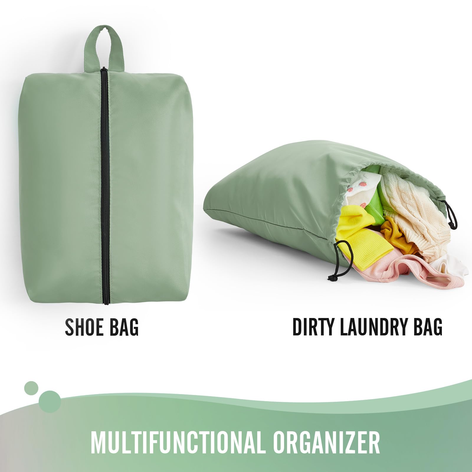 Veken 6 Piece Set Travel Packing Cubes | Matcha Green - aborderproducts