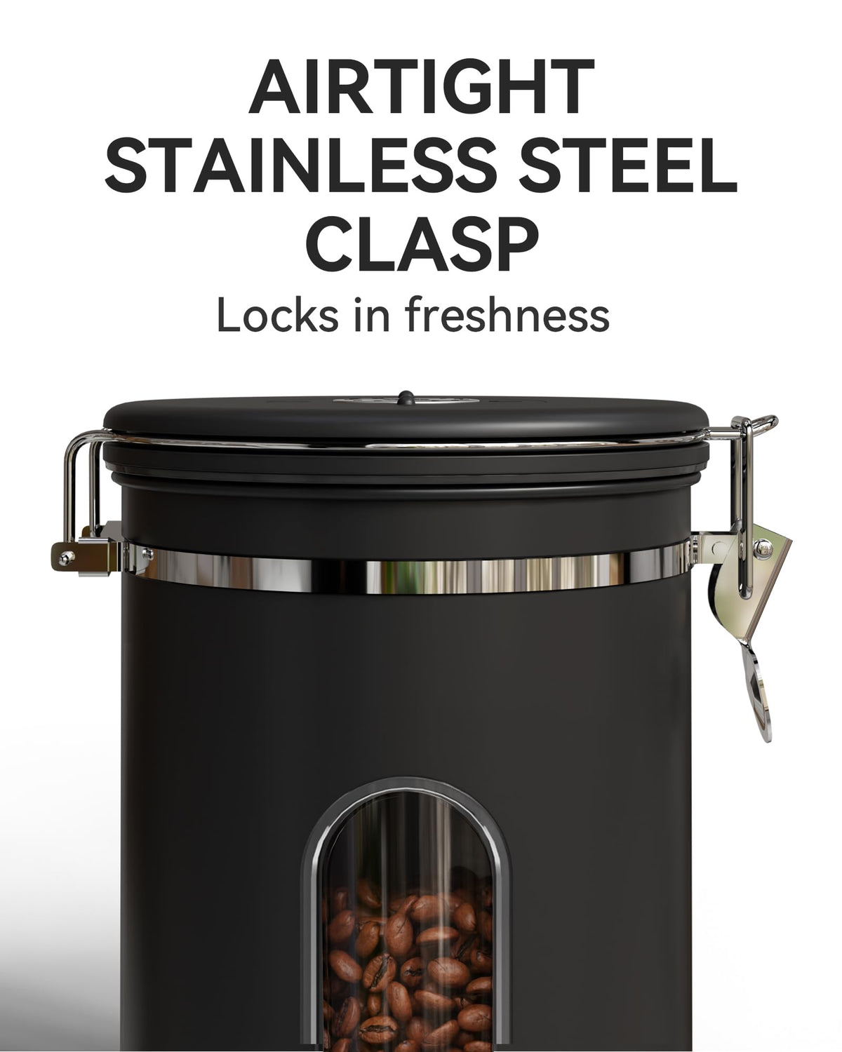 Veken Coffee Canister | 38oz | Black - aborderproducts